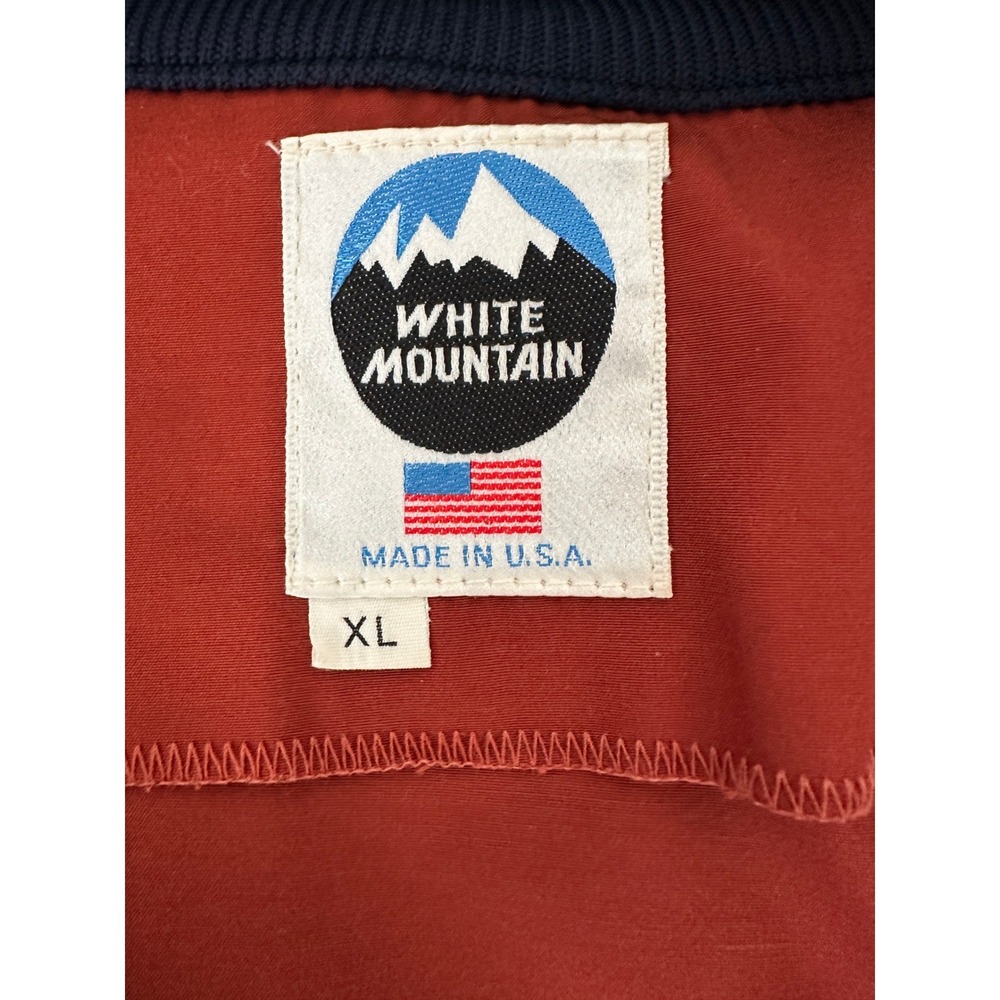 Vintage Anorak Quarter Zip Pullover XL Raglan Orange Colorblock White Mountain - Picture 6 of 11